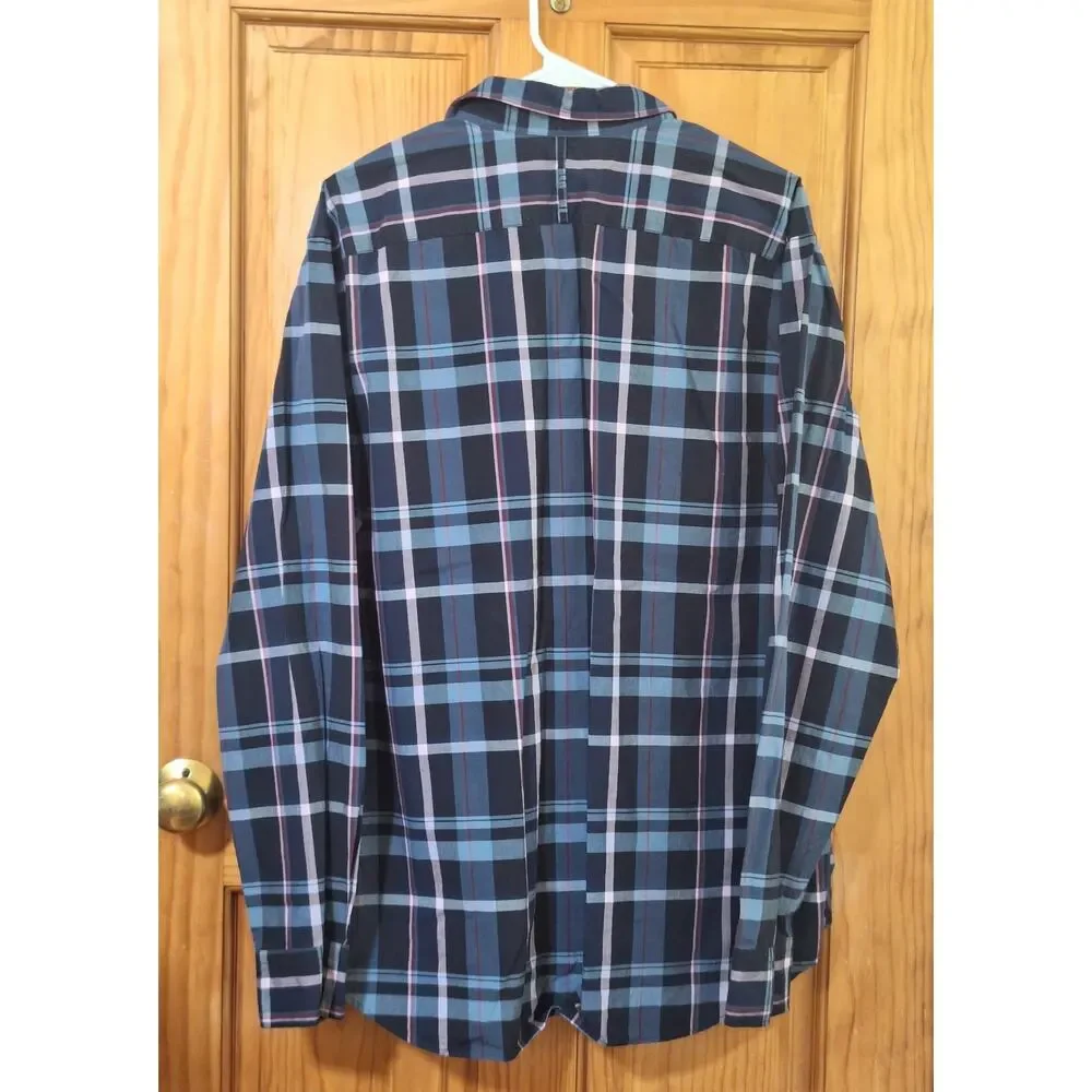 Banana Republic Shirt Men's XL Camden Fit Plaid Classic Preppy Office Workwear